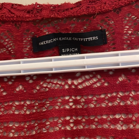 American Eagle small floral mesh babydoll top - Picture 2 of 3